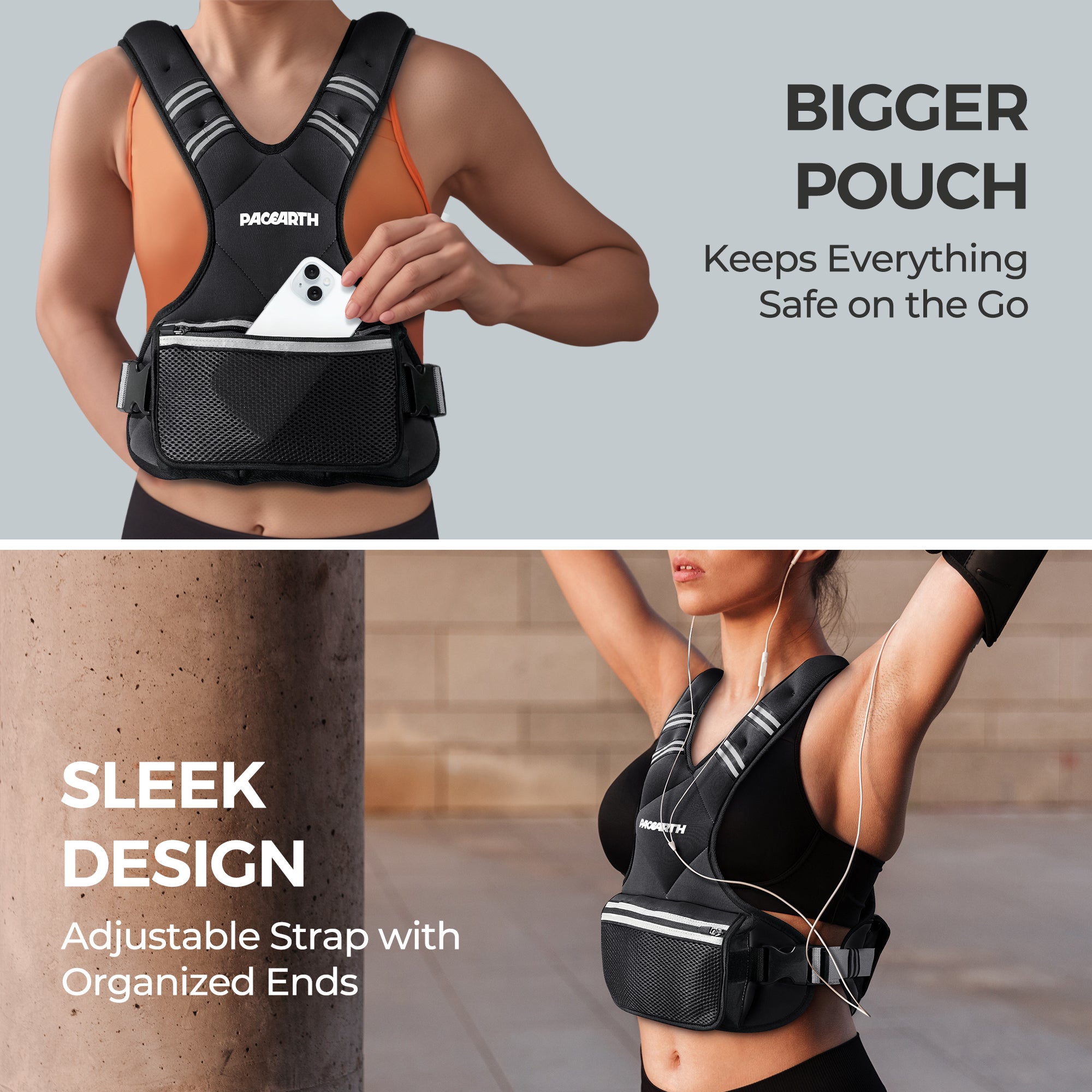 PACEARTH Adjustable Weight Vest 4-10lbs / 11-20lbs / 20-32lbs - Image 7