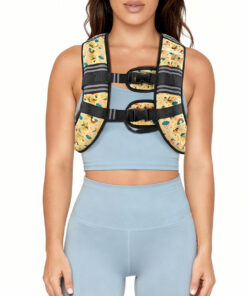 Pacearth Weighted Vest with Arm Strap Phone Pouch and Reflective Stripe Patterned Yellow