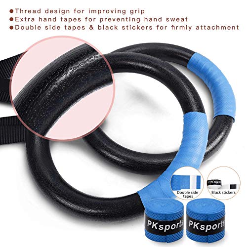 PACEARTH Gymnastic Rings 1100lbs Capacity with 14.76ft Adjustable Buckle Straps - Image 3