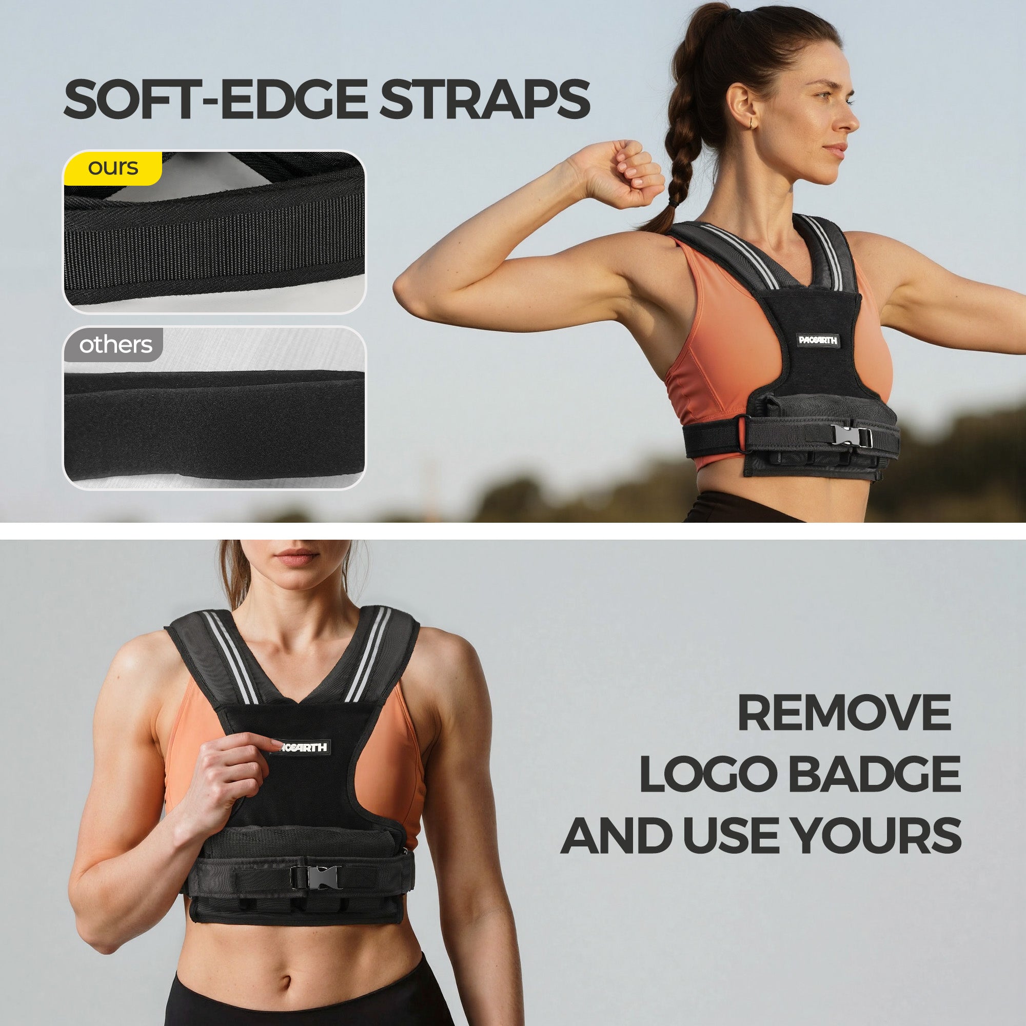 Weight-Adjustable Vest with Add-on Iron Blocks for Hardcore Strength Training 20lb/22lb - Image 8