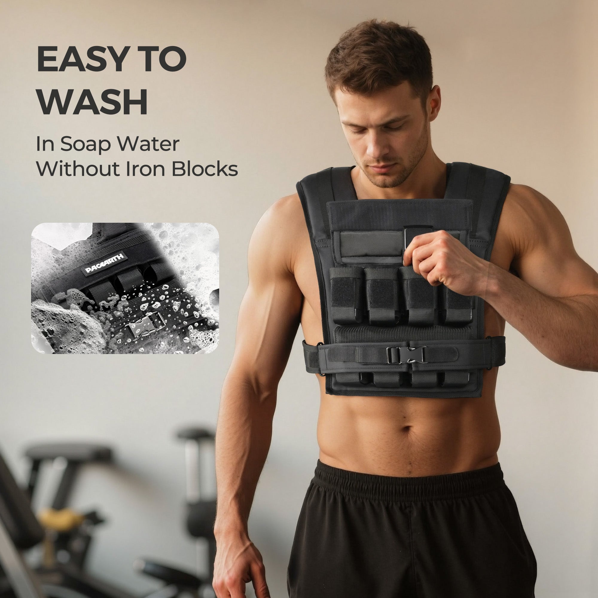 Weight-Adjustable Vest with Add-on Iron Blocks for Hardcore Strength Training 35lb/44lb - Image 9