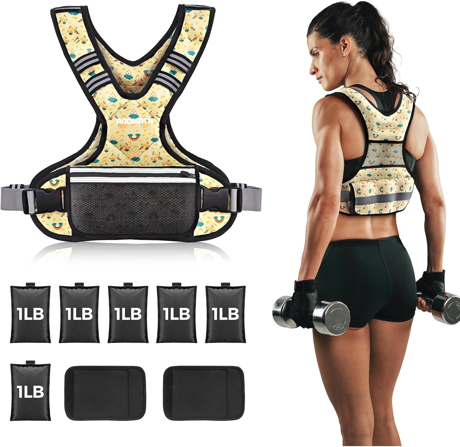 PACEARTH Adjustable Weight Vest 4-10lbs / 11-20lbs / 20-32lbs - Image 12