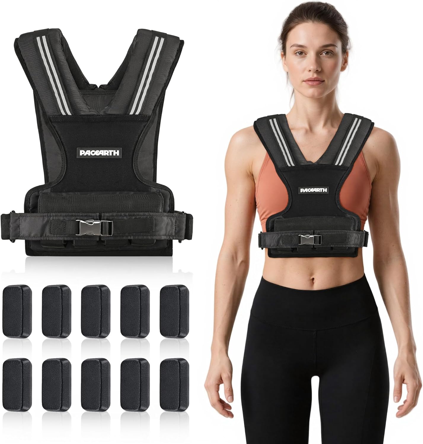 Weight-Adjustable Vest with Add-on Iron Blocks for Hardcore Strength Training 20lb/22lb - Image 2