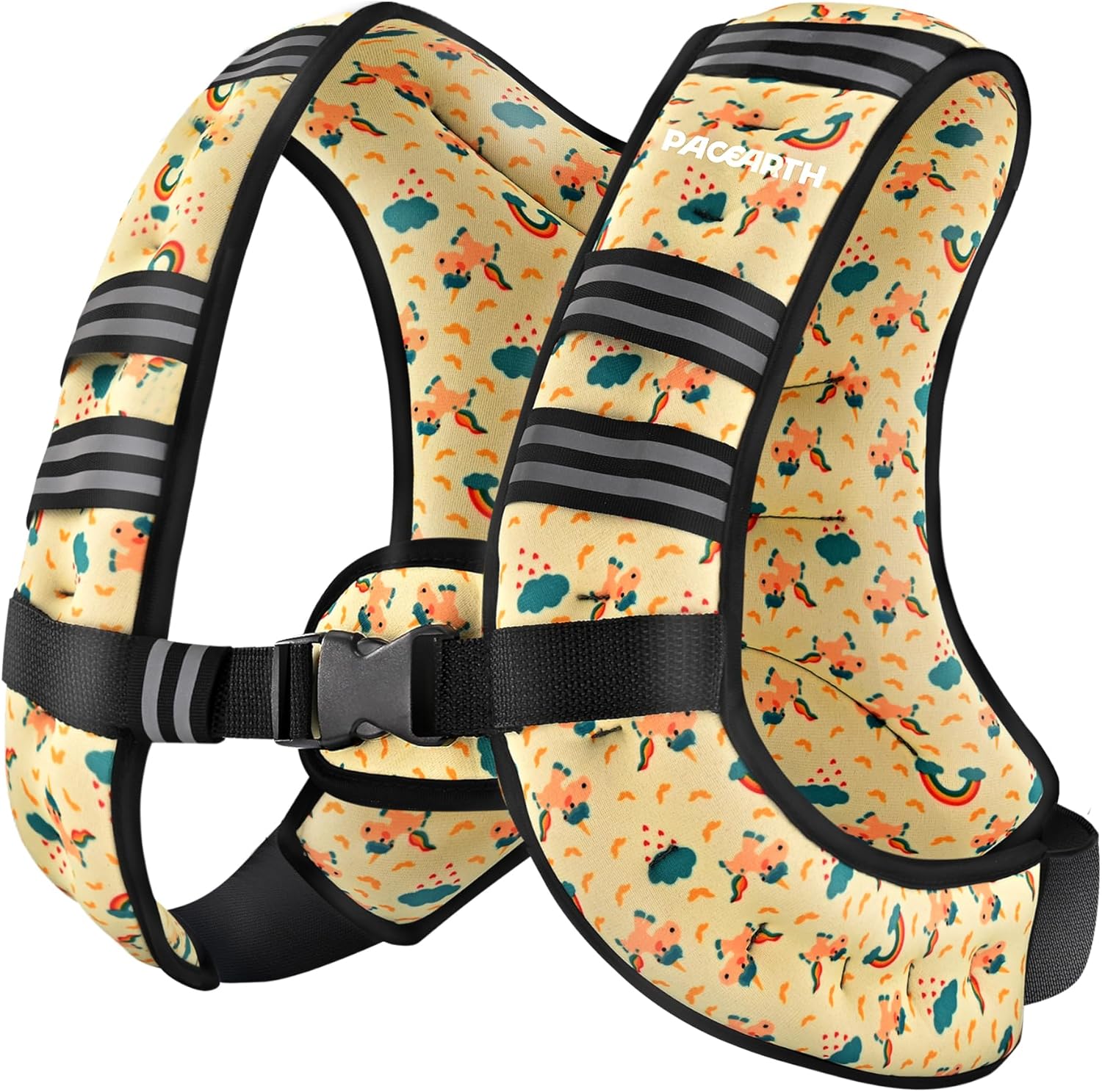 Pacearth Weighted Vest with Arm Strap Phone Pouch and Reflective Stripe Patterned Yellow - Image 2