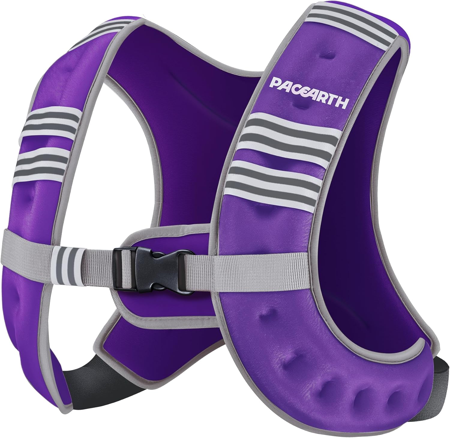 Pacearth Weighted Vest with Arm Strap Phone Pouch and Reflective Stripe Purple - Image 2