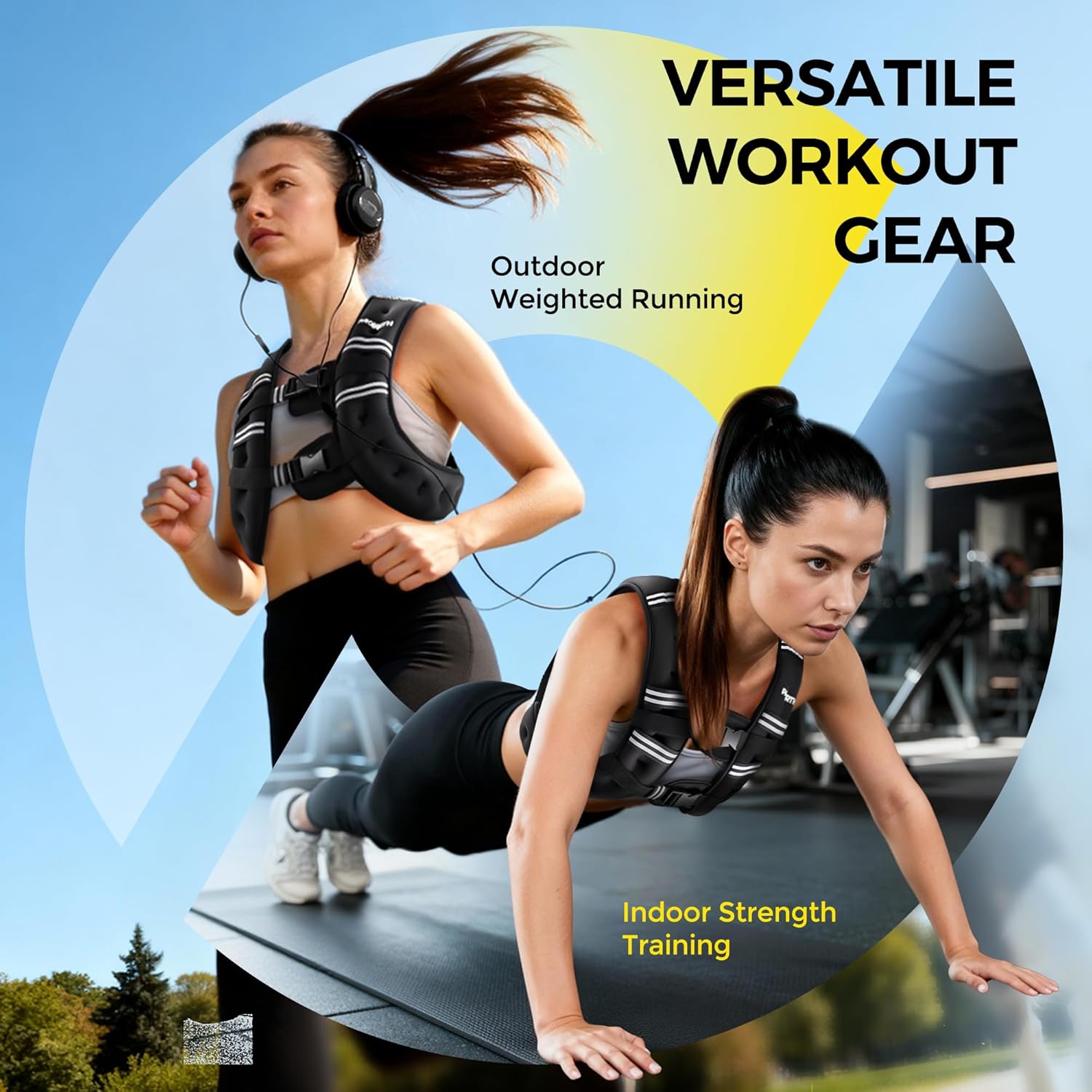 PACEARTH Weighted Vest with Ankle Weight Set and Arm Strap Phone Pouch and Reflective Stripe - Image 5