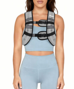 Pacearth Weighted Vest with Arm Strap Phone Pouch and Reflective Stripe Grey