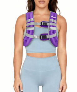 Pacearth Weighted Vest with Arm Strap Phone Pouch and Reflective Stripe Purple