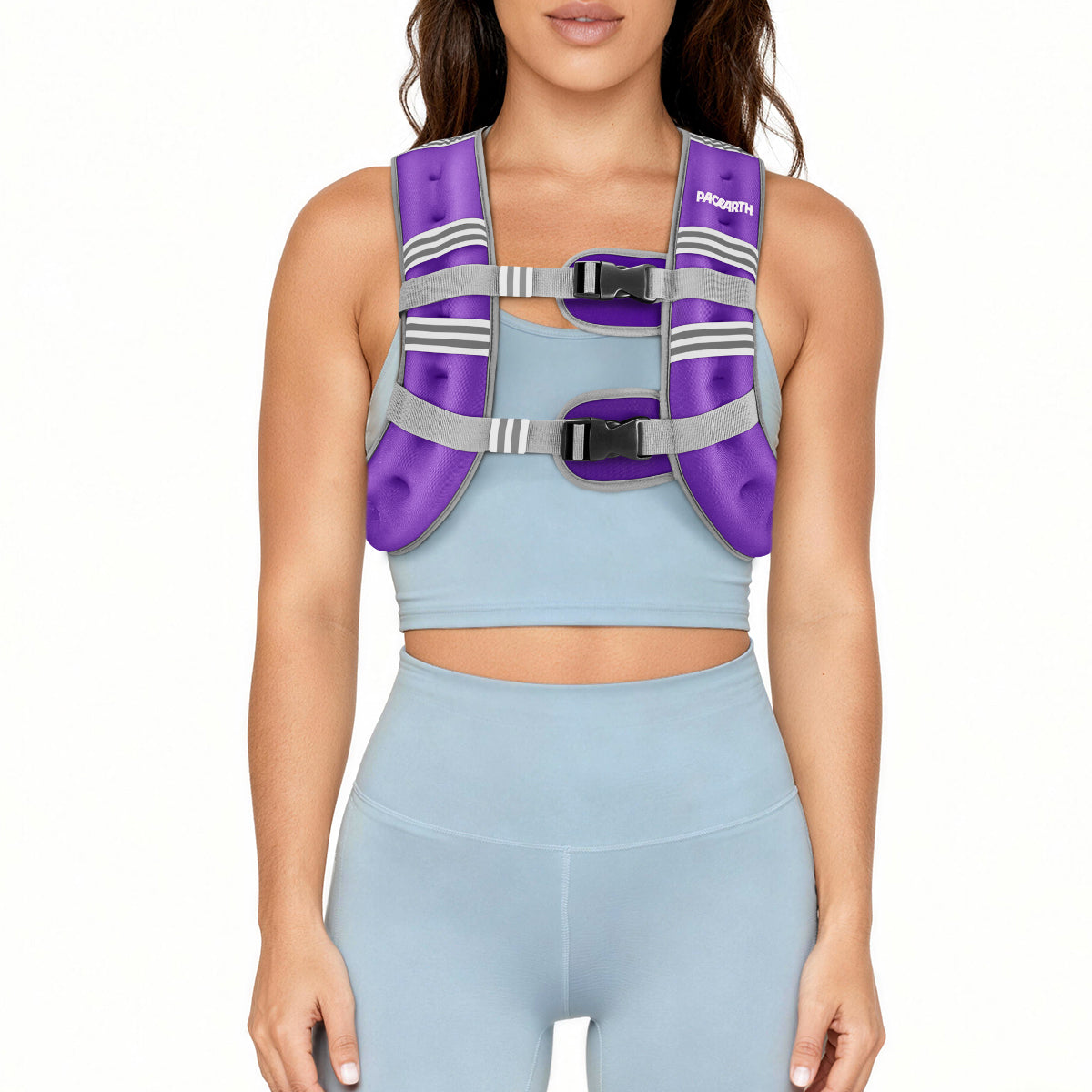 Pacearth Weighted Vest with Arm Strap Phone Pouch and Reflective Stripe Purple