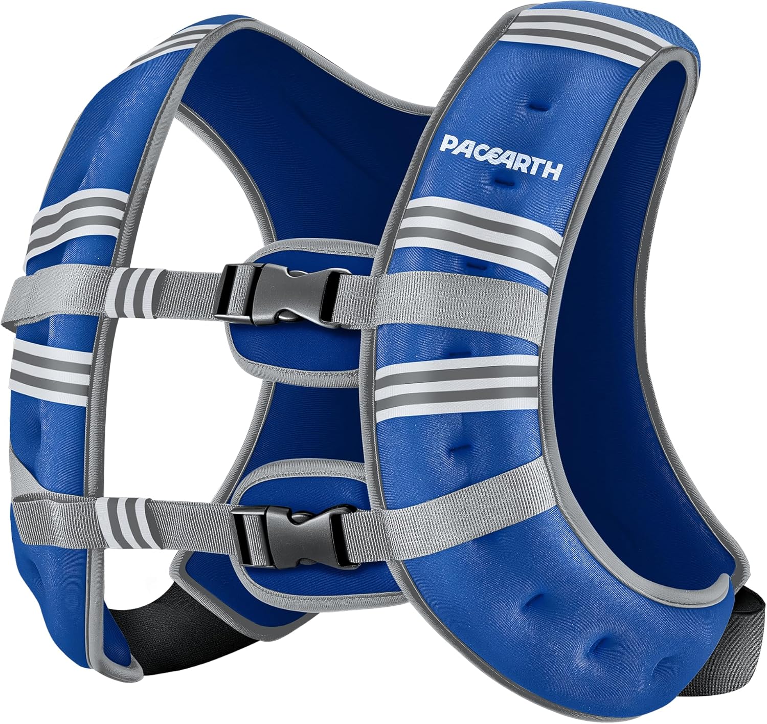 Pacearth Weighted Vest with Arm Strap Phone Pouch and Reflective Stripe Blue - Image 9