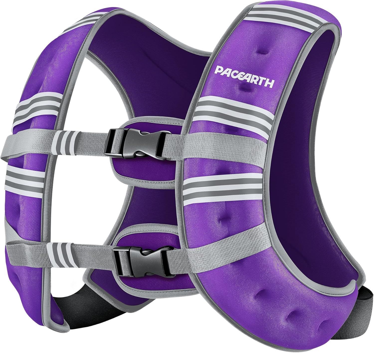 Pacearth Weighted Vest with Arm Strap Phone Pouch and Reflective Stripe Purple - Image 8