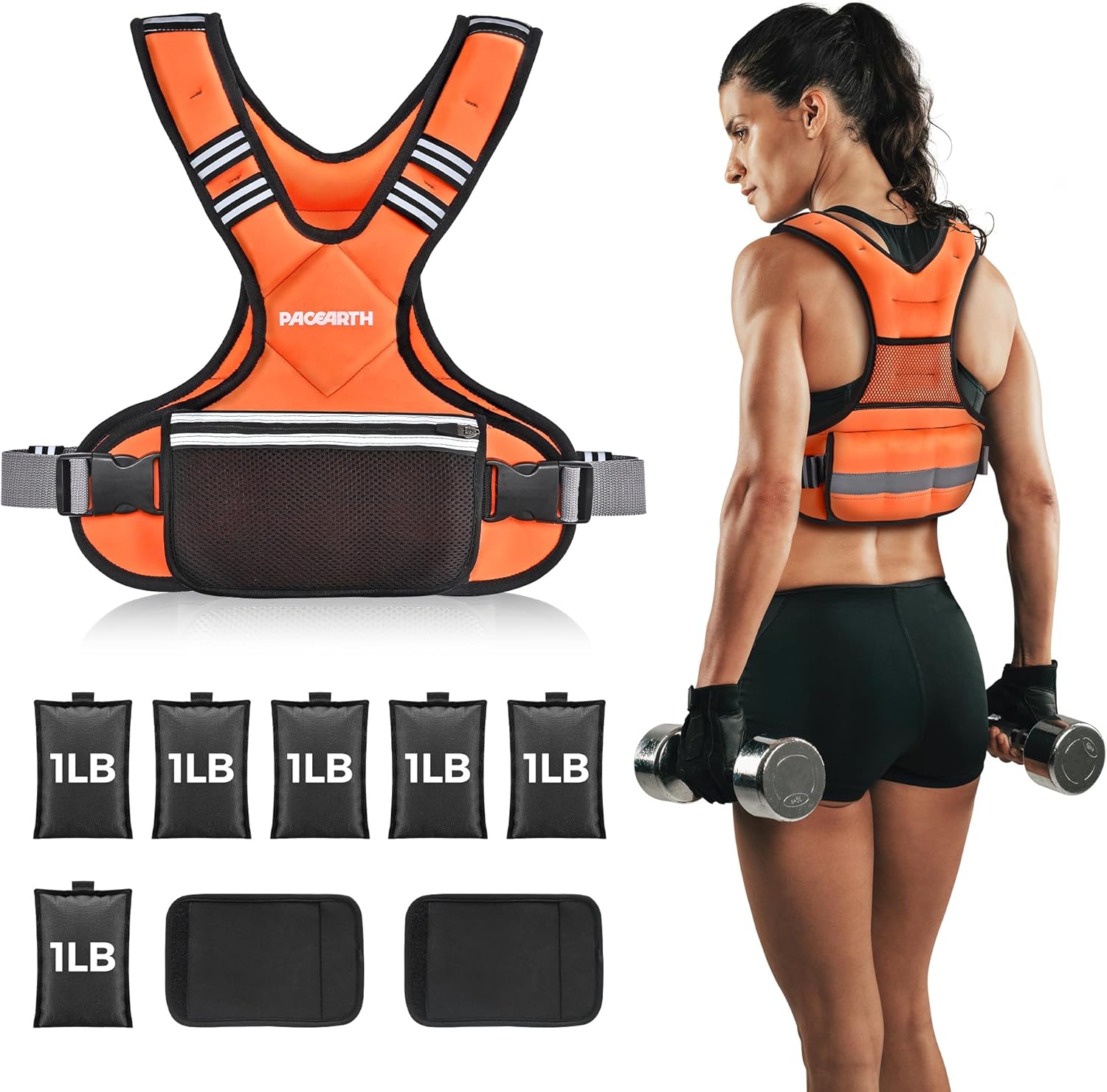 PACEARTH Adjustable Weight Vest 4-10lbs / 11-20lbs / 20-32lbs - Image 17