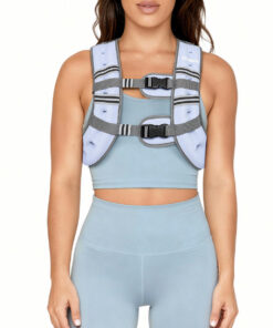 Pacearth Weighted Vest with Arm Strap Phone Pouch and Reflective Stripe Concrete Gray