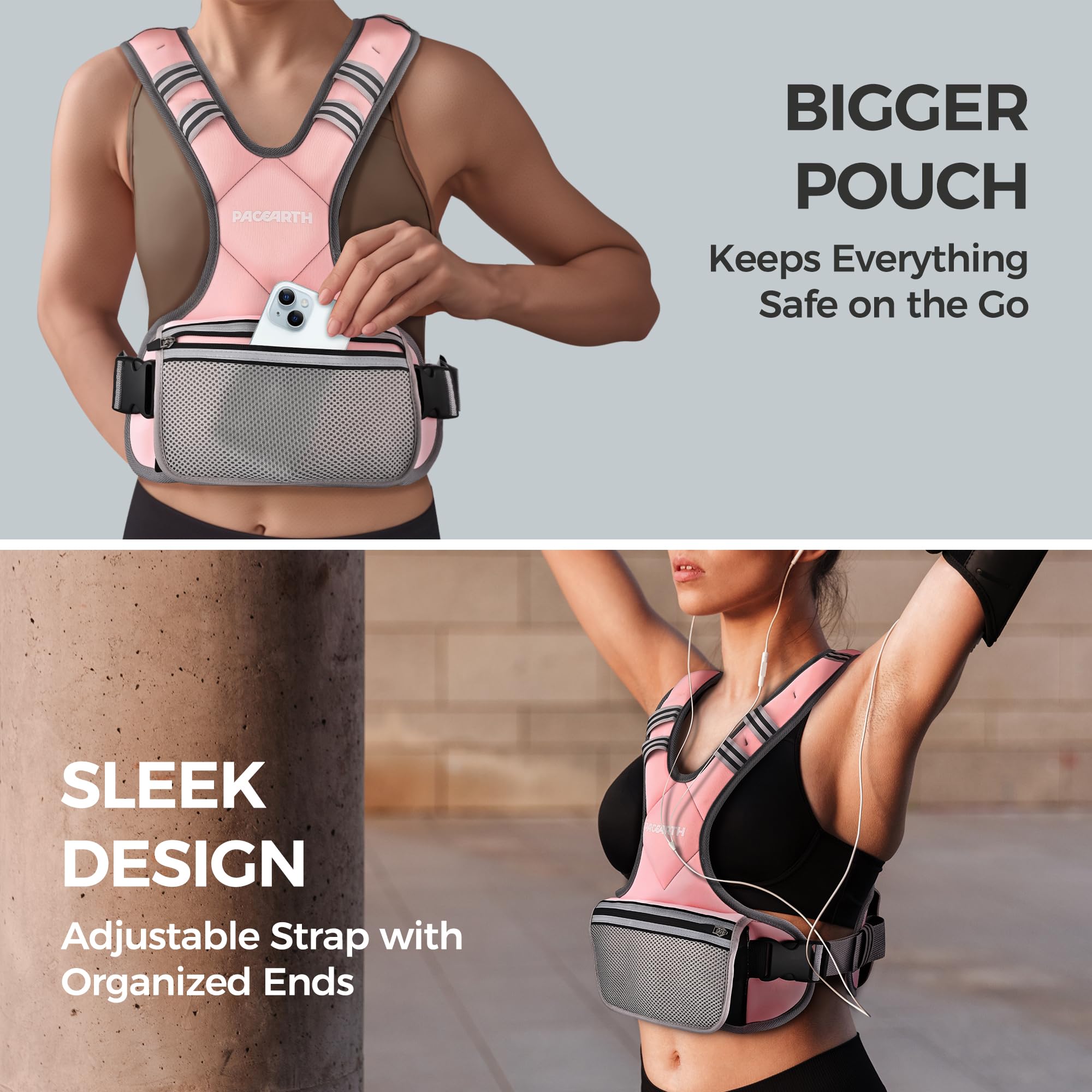 PACEARTH Adjustable Weight Vest 4-10lbs / 11-20lbs Blossom Cherry - Image 6
