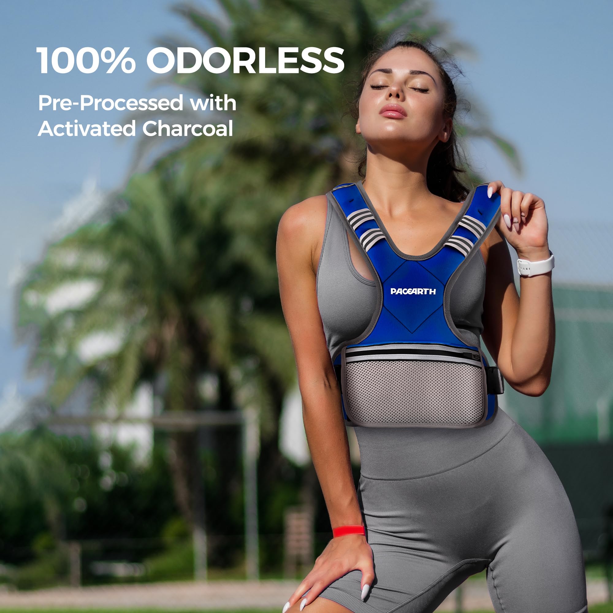 PACEARTH Adjustable Weight Vest 4-10lbs / 11-20lbs Blue - Image 7