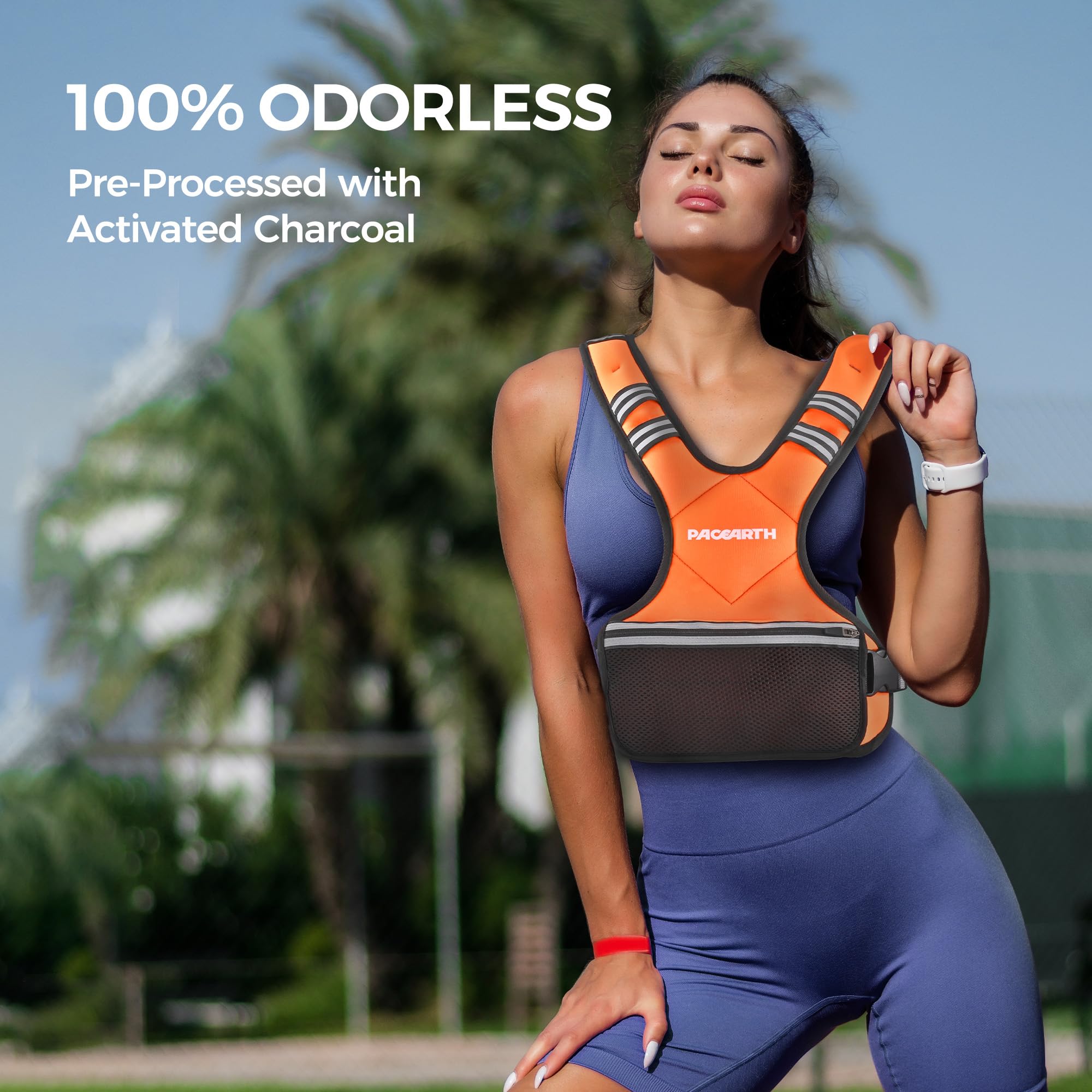 PACEARTH Adjustable Weight Vest 4-10lbs / 11-20lbs Orange - Image 7